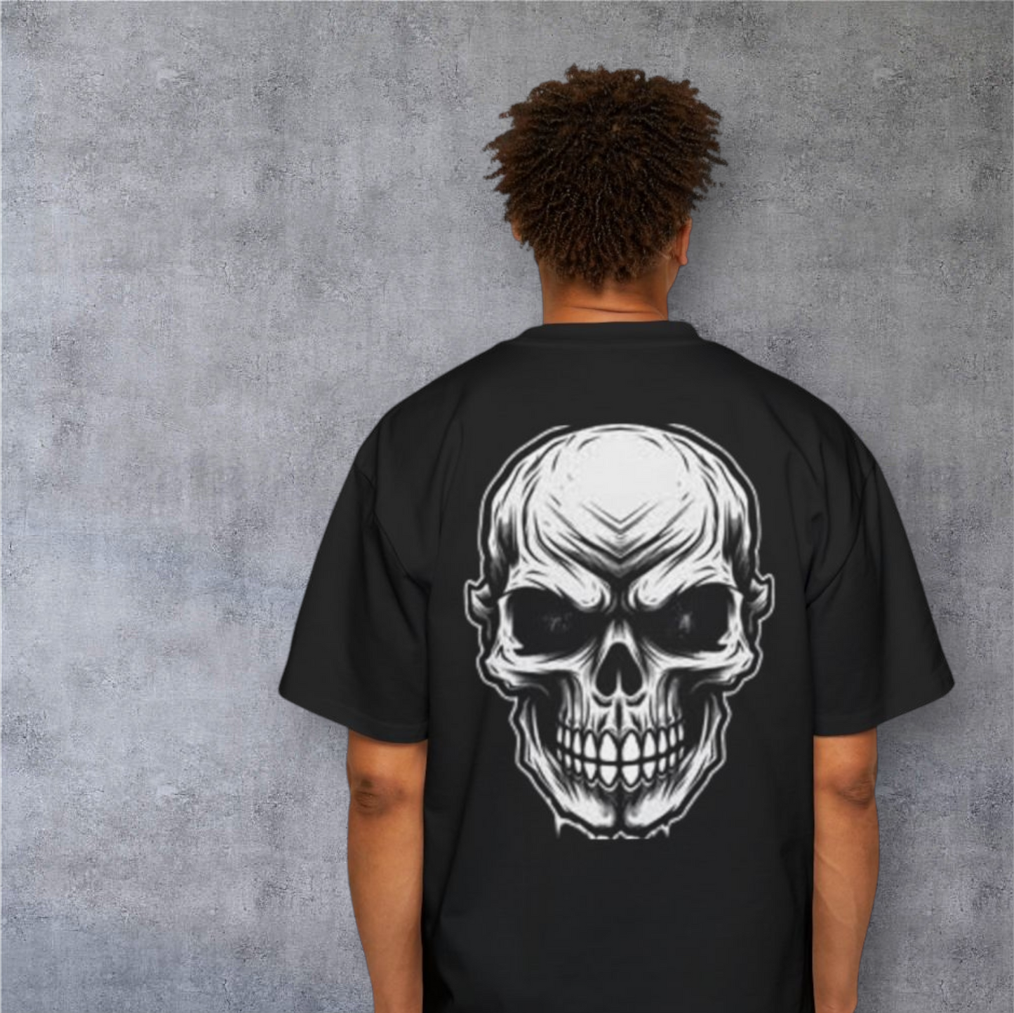 Skull Prayer Graphic Tee — Oversized Men’s Skull Front & Back Shirt