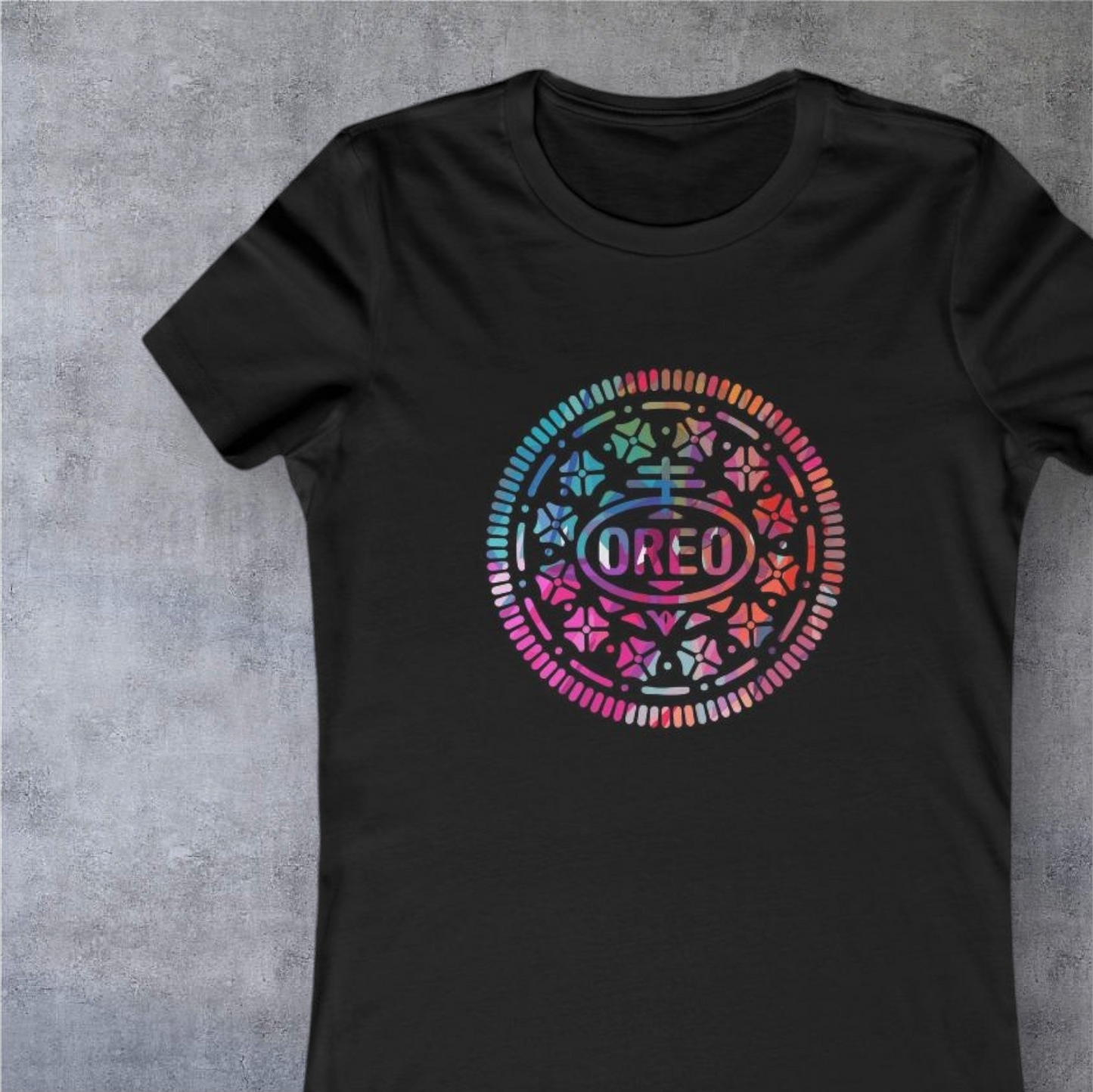 Oreo-Inspired Graphic Tee — Colorful Cookie Design with 'IF YOU WHOREO' Slogan