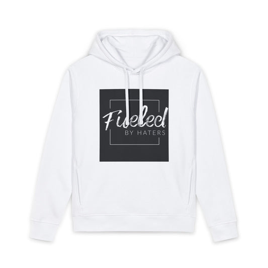 Fueled By Haters Hoodie — Minimal Square Graphic Organic Pullover