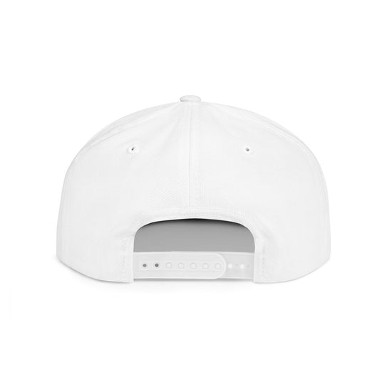 Flat Bill Snapback Hat — Minimal Handshake Logo Embroidered Cap
