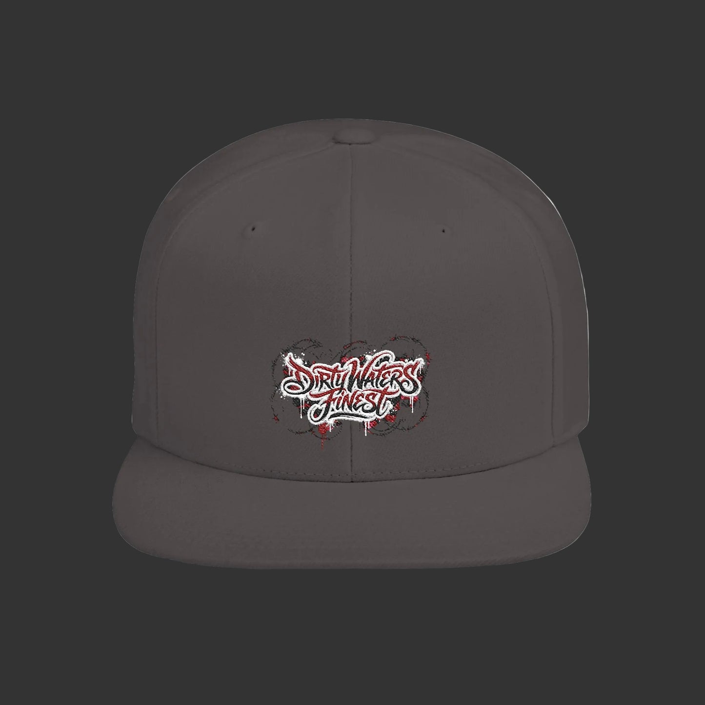 Flat Bill Snapback Hat —  Dirty waters Finest' Embroidered Streetwear Cap