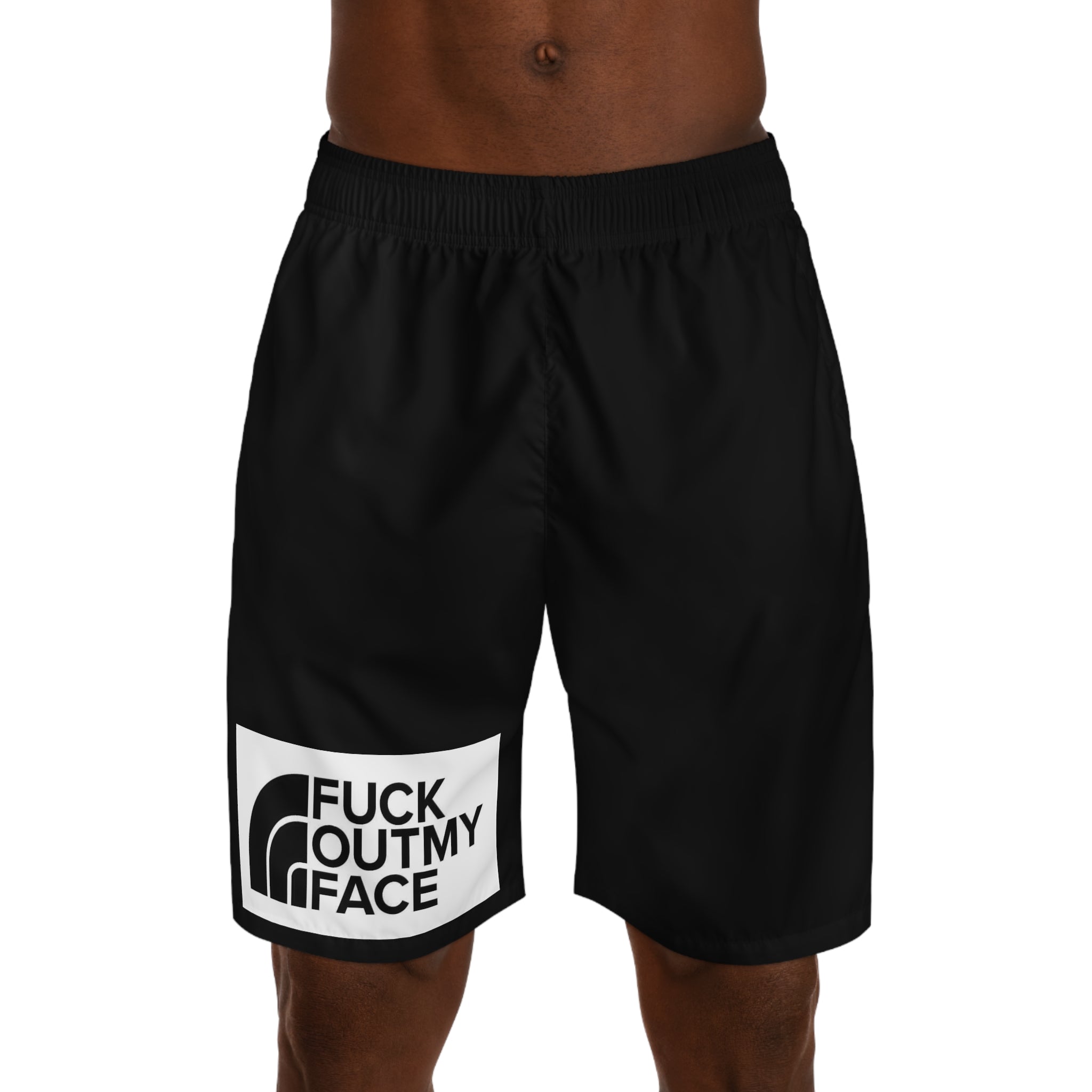'Fuck Out My Face' Bold Logo Athletic Shorts