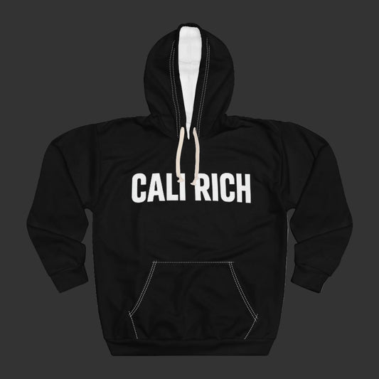 Pressure Made Me Rich Hoodie — “Cali Rich” Pullover with Back "Built From the Struggle" Statement