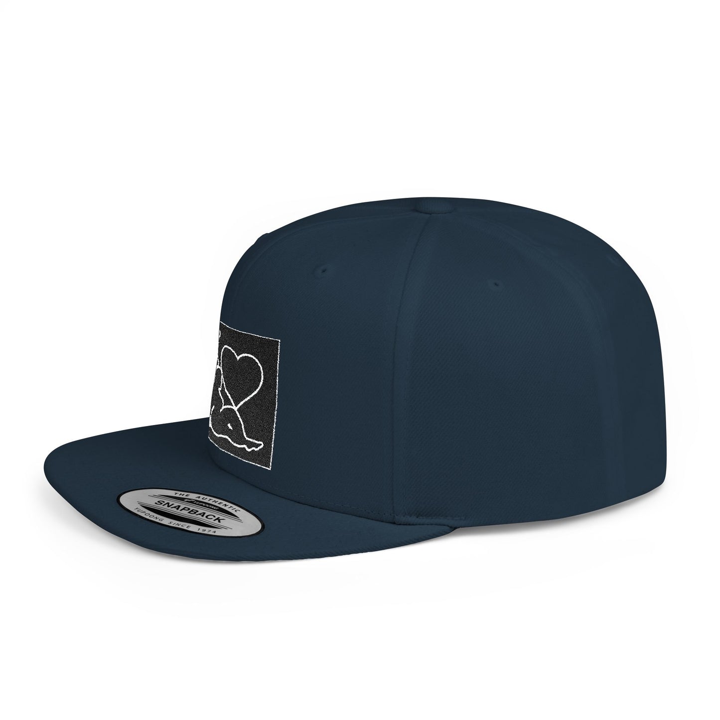 Snapback Hat — 'I  Ski' Retro Patch Flat Bill Cap