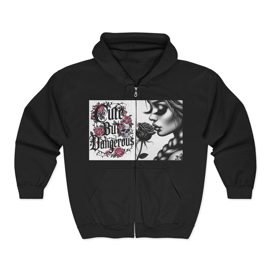 Cute But Dangerous Zipup Hoodie