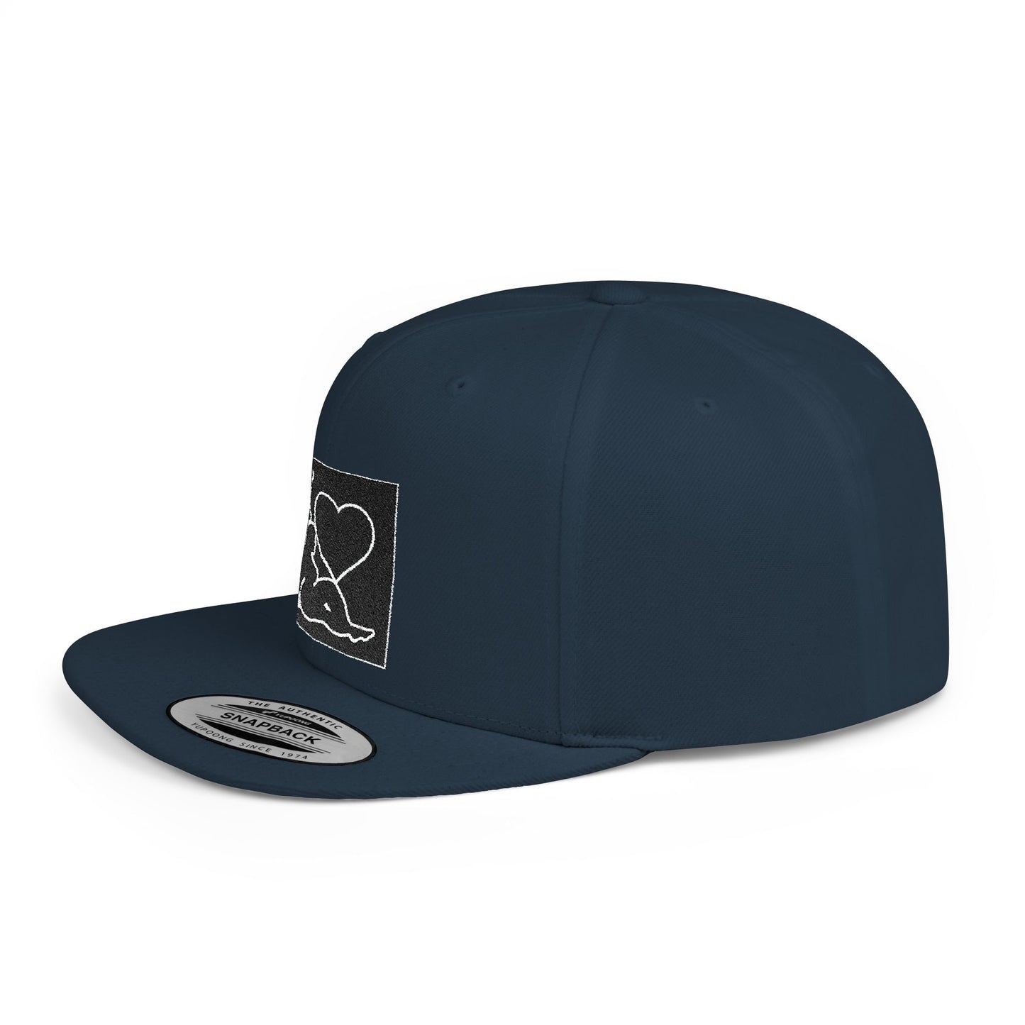 Snapback Hat — 'I  Ski' Retro Patch Flat Bill Cap