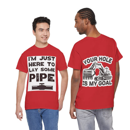 Funny Construction Tee, Heavy Cotton Tee, Gift for Plumber, Humorous Work Shirt, Funny DIY Outfit