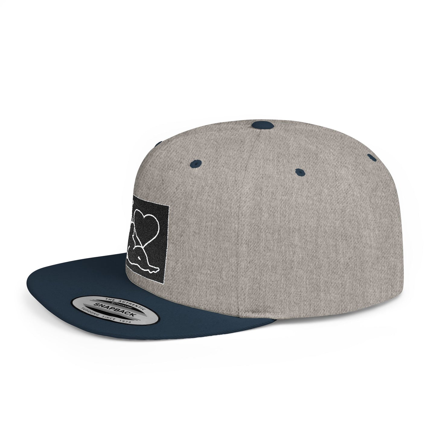 Snapback Hat — 'I  Ski' Retro Patch Flat Bill Cap