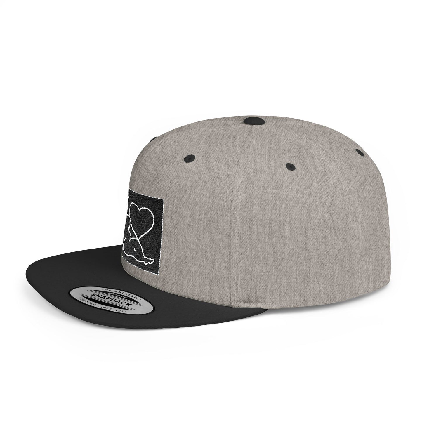 Snapback Hat — 'I  Ski' Retro Patch Flat Bill Cap