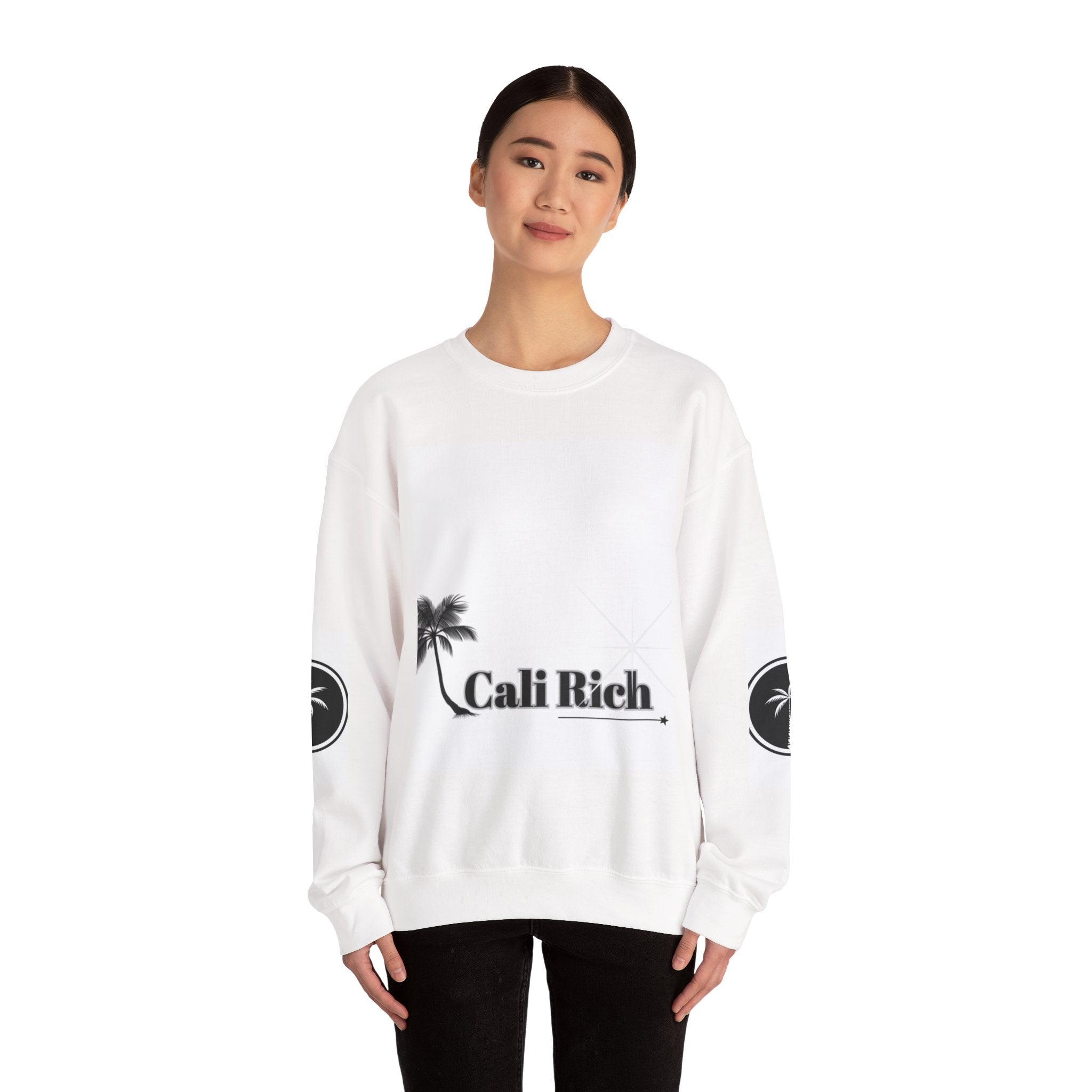 Grind Now Shine Later Sweatshirt  Cali Rich Crewneck  Motivational Streetwear with Palm Tree Logo