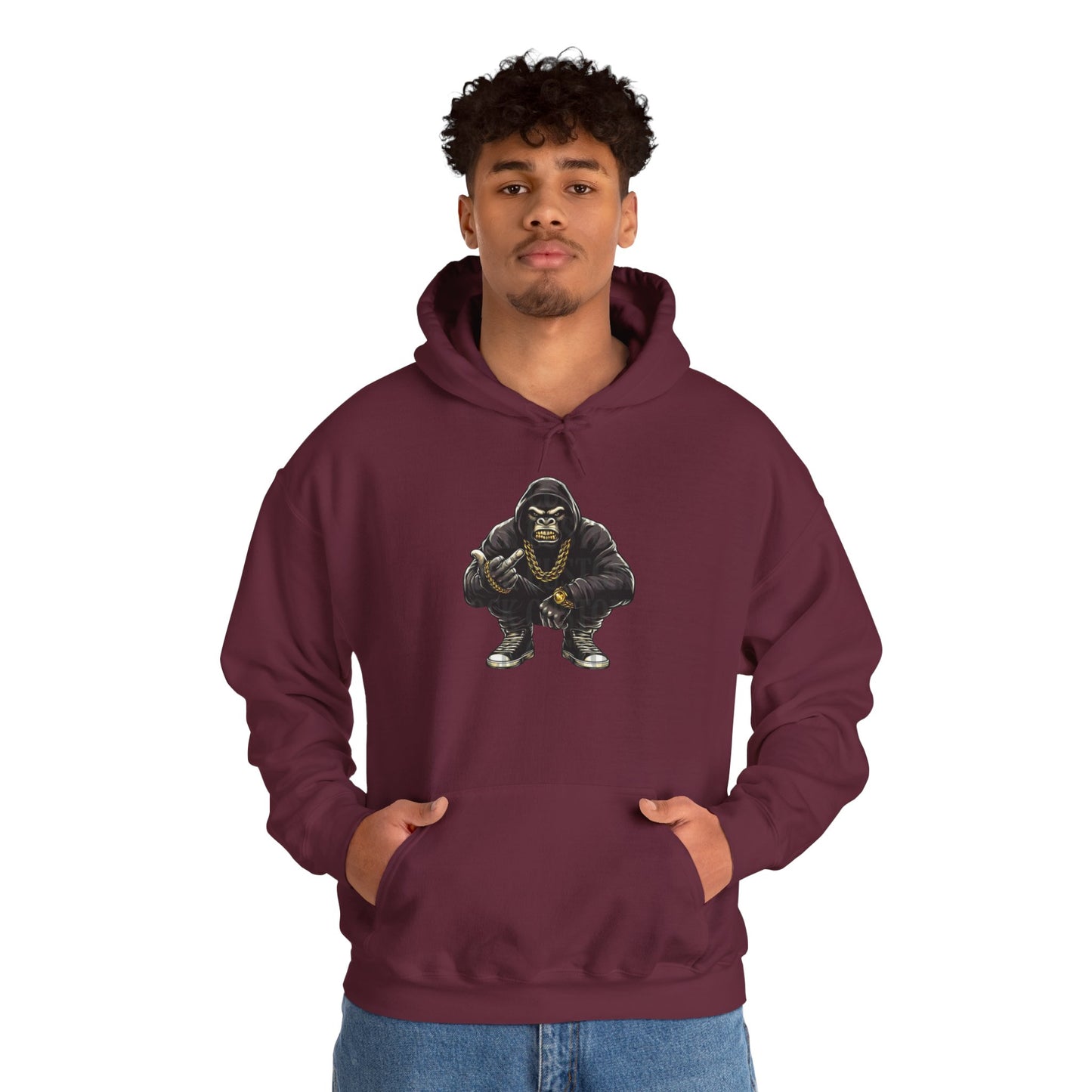 Gangsta Gorilla Hoodie — Urban Streetwear Gorilla Gang Design