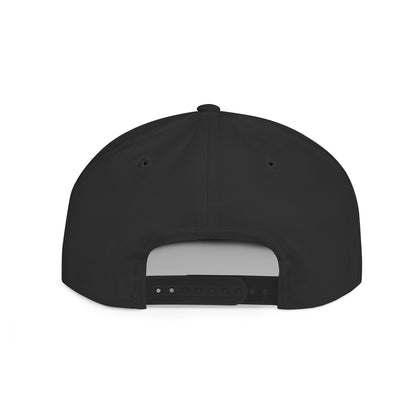Flat Bill Snapback Hat — Minimal Handshake Logo Embroidered Cap
