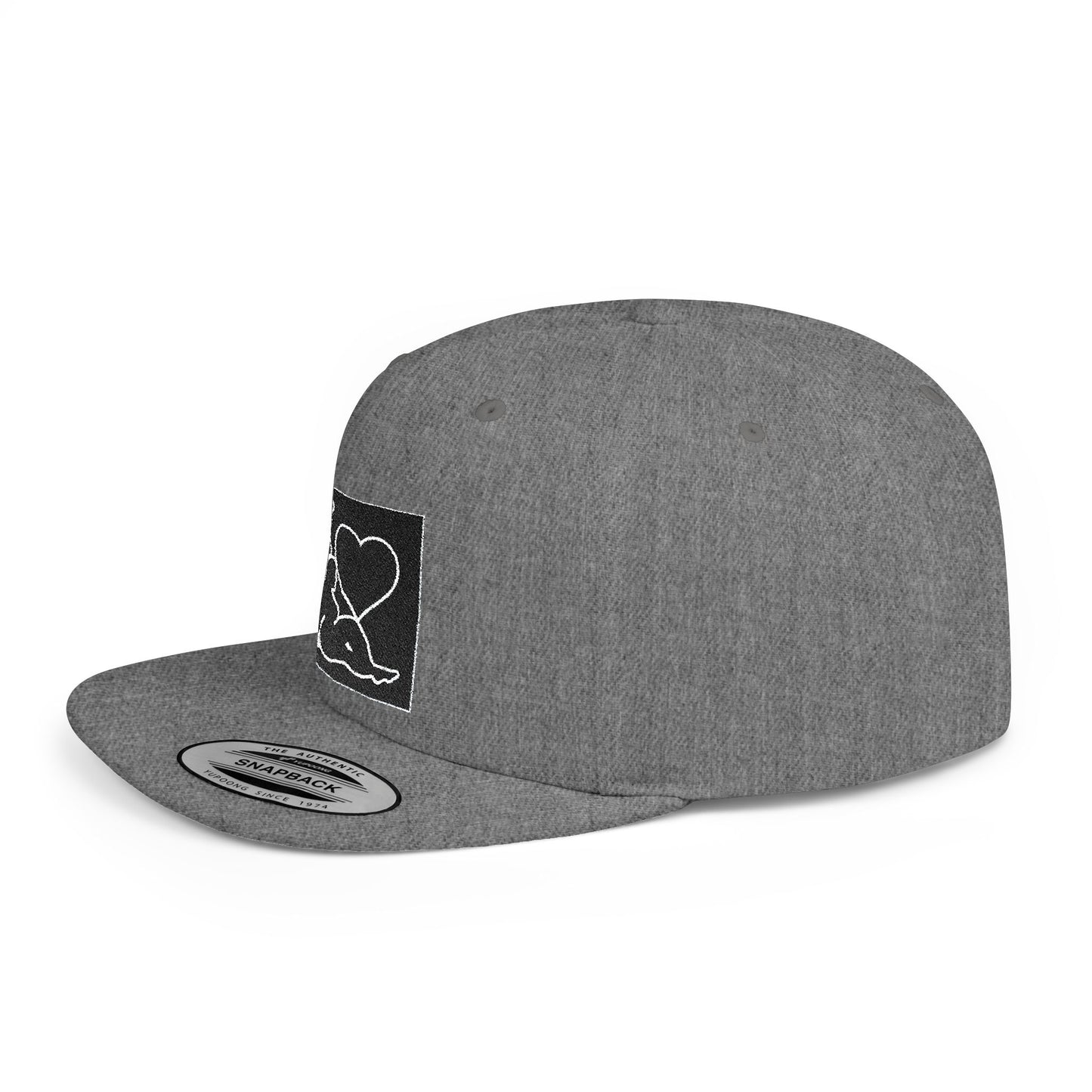 Snapback Hat — 'I  Ski' Retro Patch Flat Bill Cap