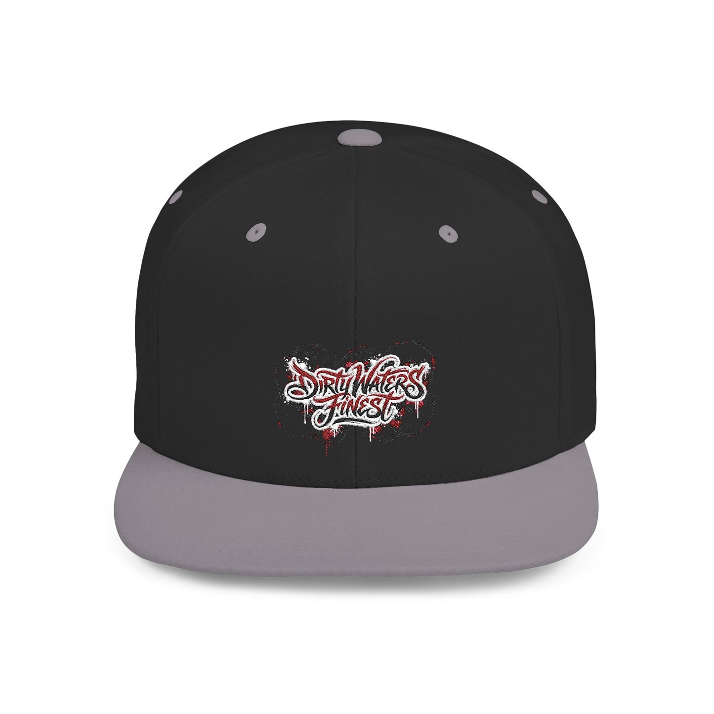 Flat Bill Snapback Hat —  Dirty waters Finest' Embroidered Streetwear Cap