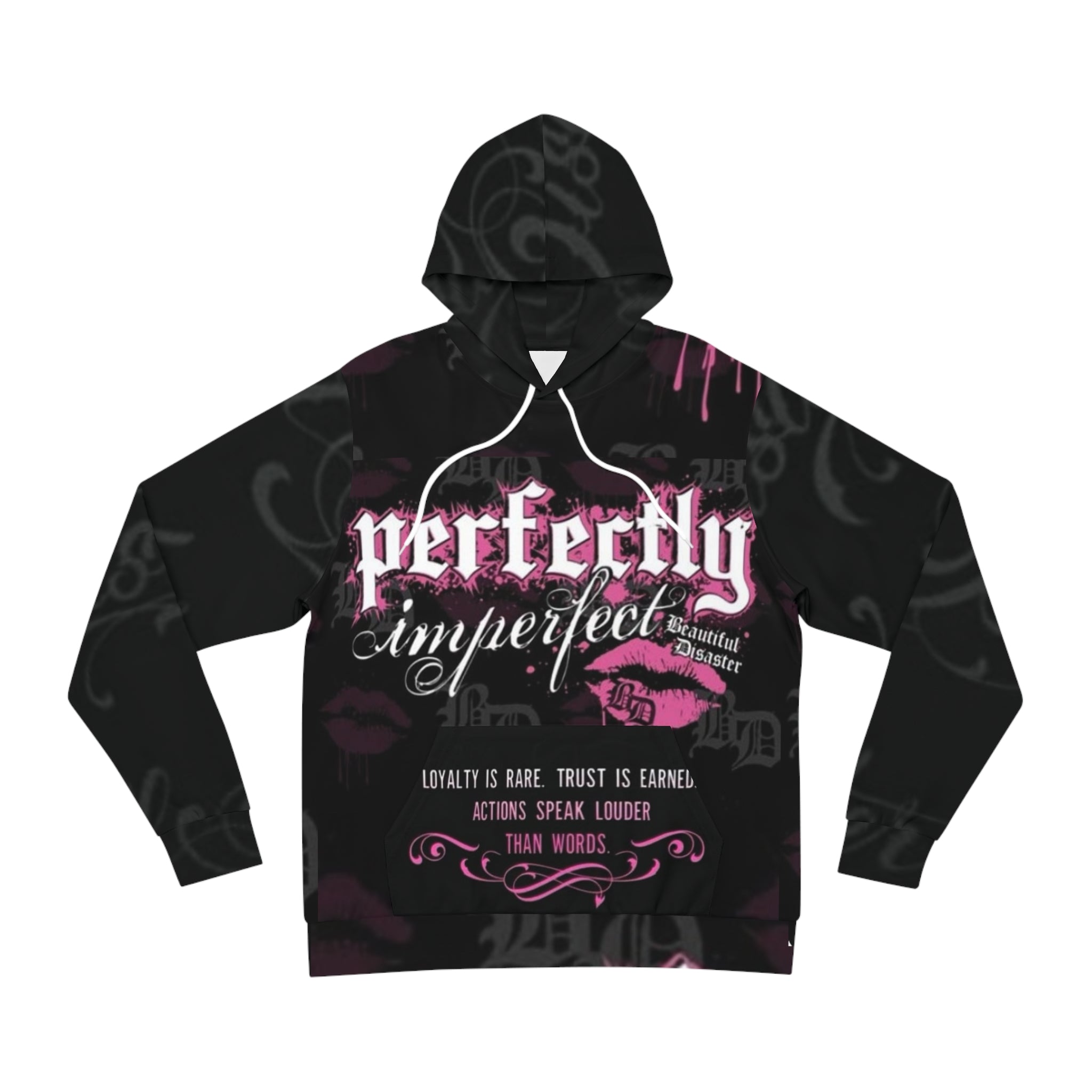 Perfectly Imperfect / Beautiful Disaster Hoodie — Feminine Goth Graphic Fashion Hoodie