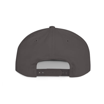 Flat Bill Snapback Hat — Minimal Handshake Logo Embroidered Cap