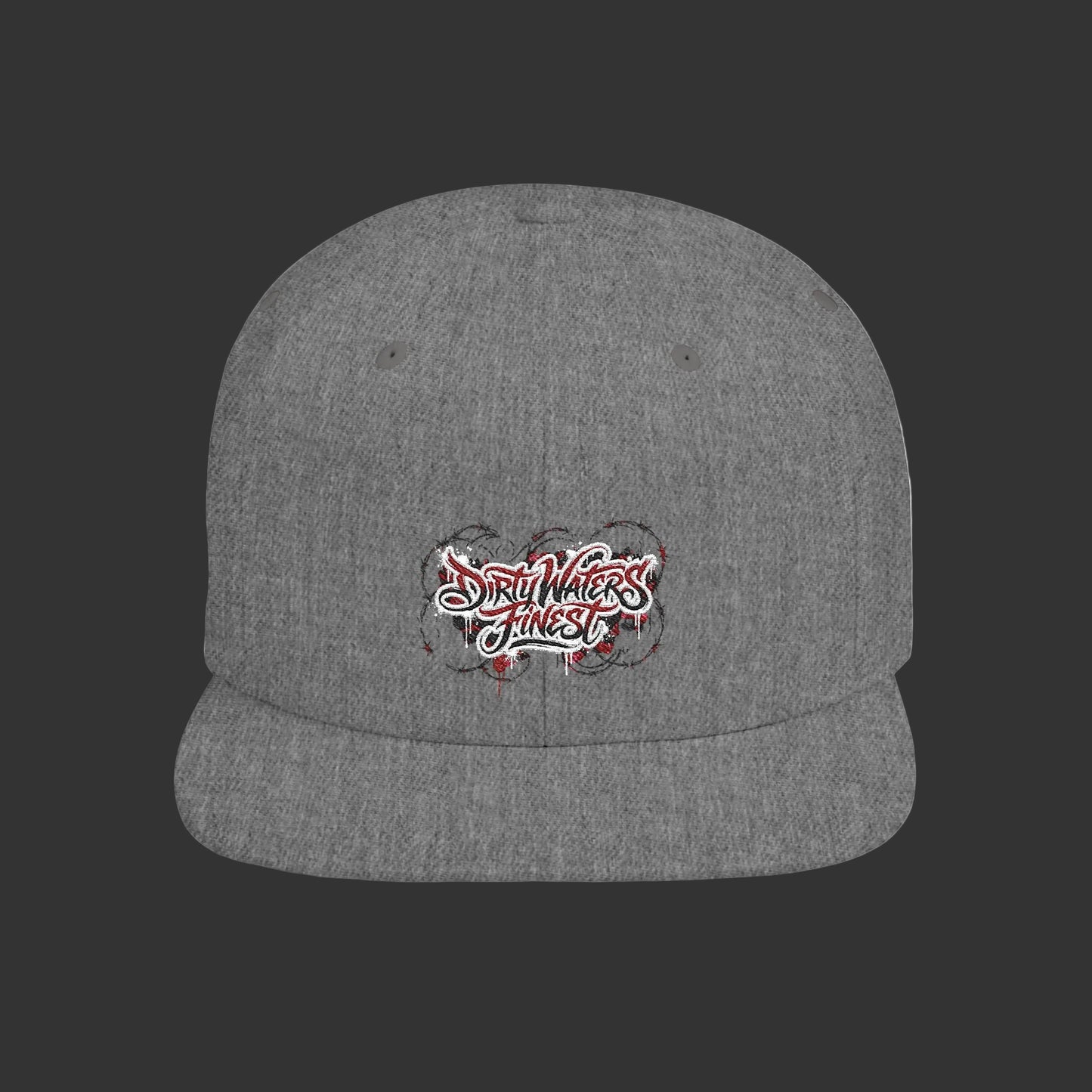 Flat Bill Snapback Hat —  Dirty waters Finest' Embroidered Streetwear Cap