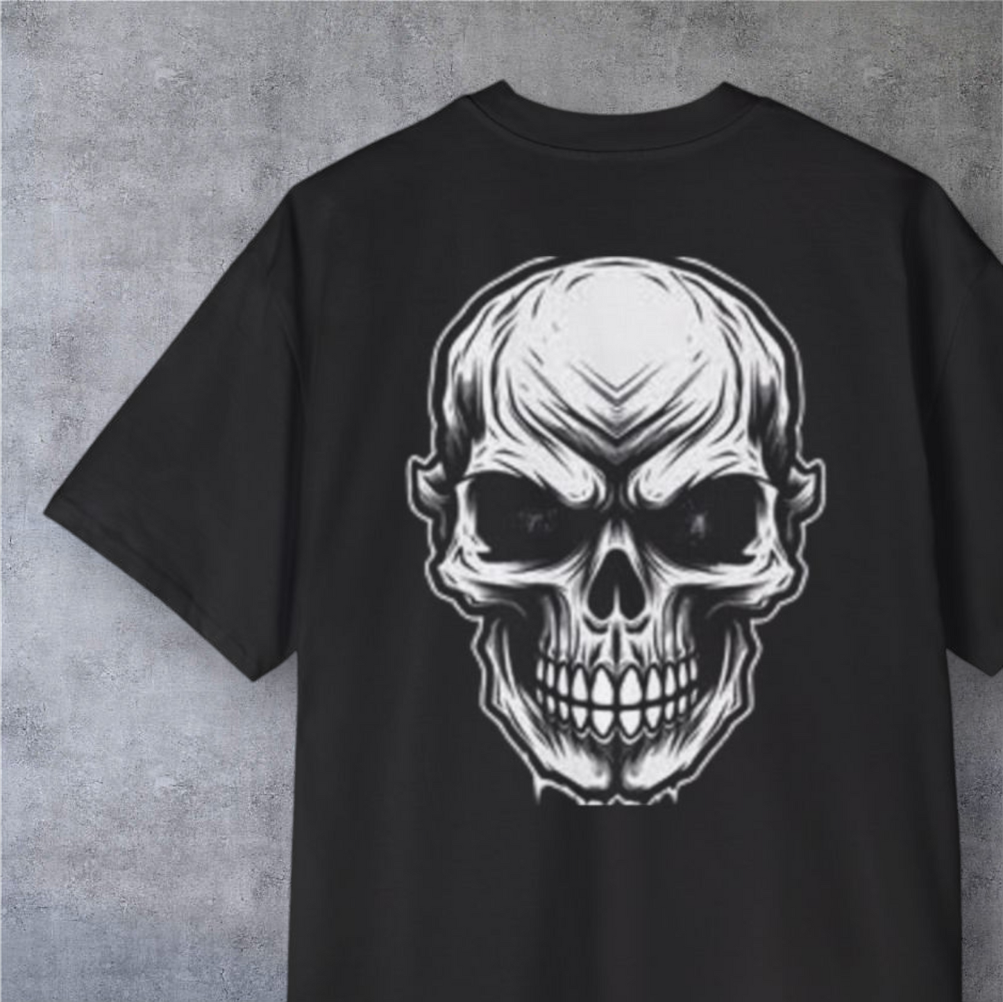 Skull Prayer Graphic Tee — Oversized Men’s Skull Front & Back Shirt