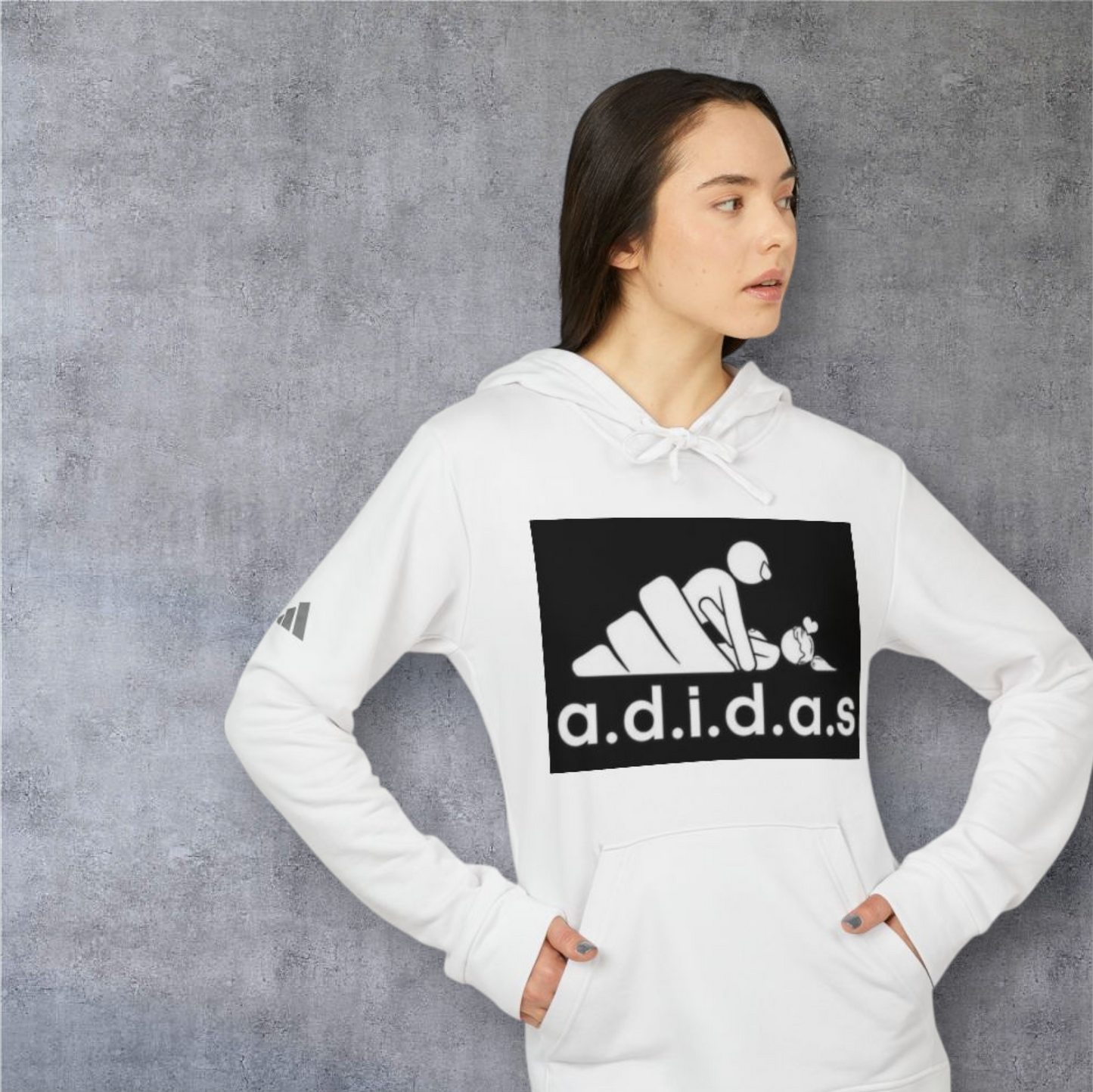 All Day I Dream About Sex Hoodie — Parody Adidas Fleece Sweatshirt