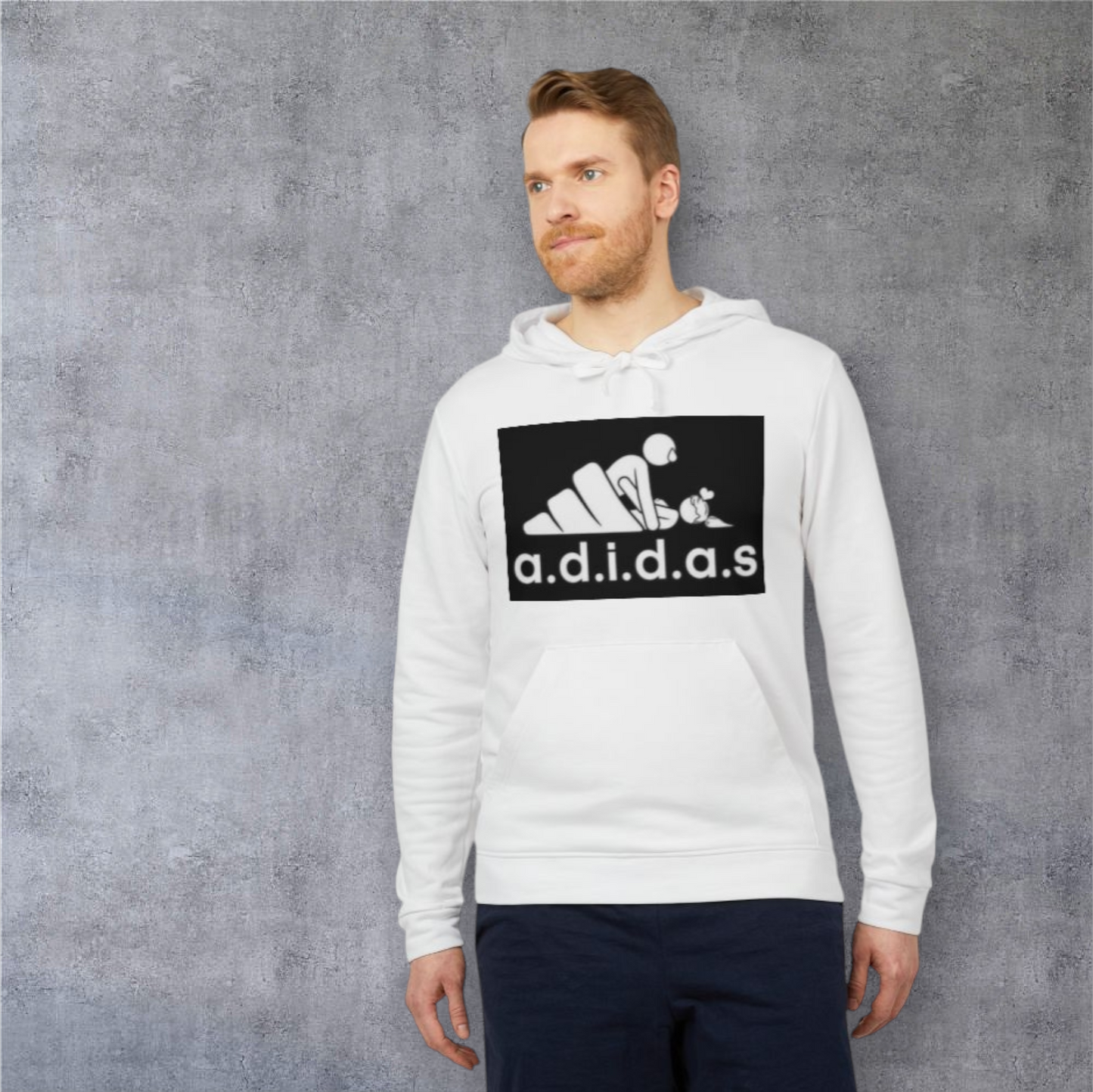 All Day I Dream About Sex Hoodie — Parody Adidas Fleece Sweatshirt
