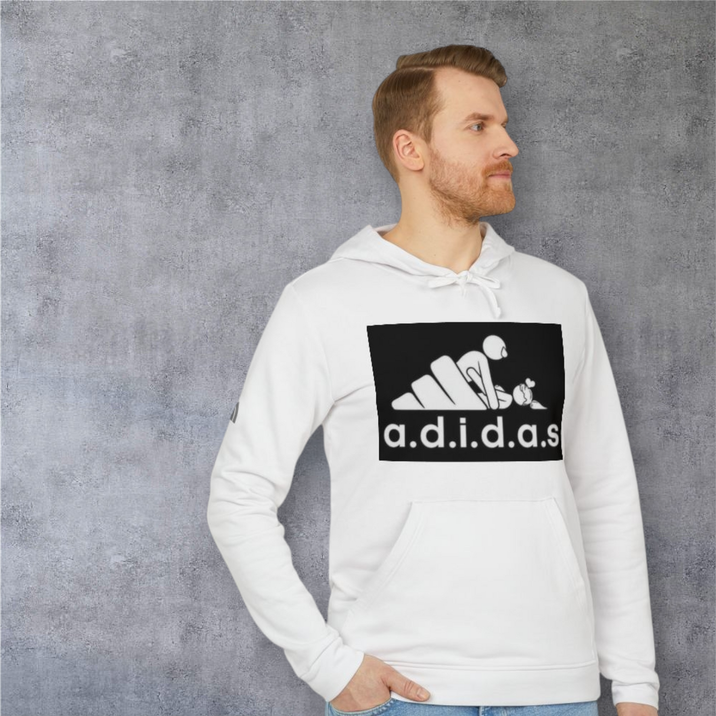 All Day I Dream About Sex Hoodie — Parody Adidas Fleece Sweatshirt