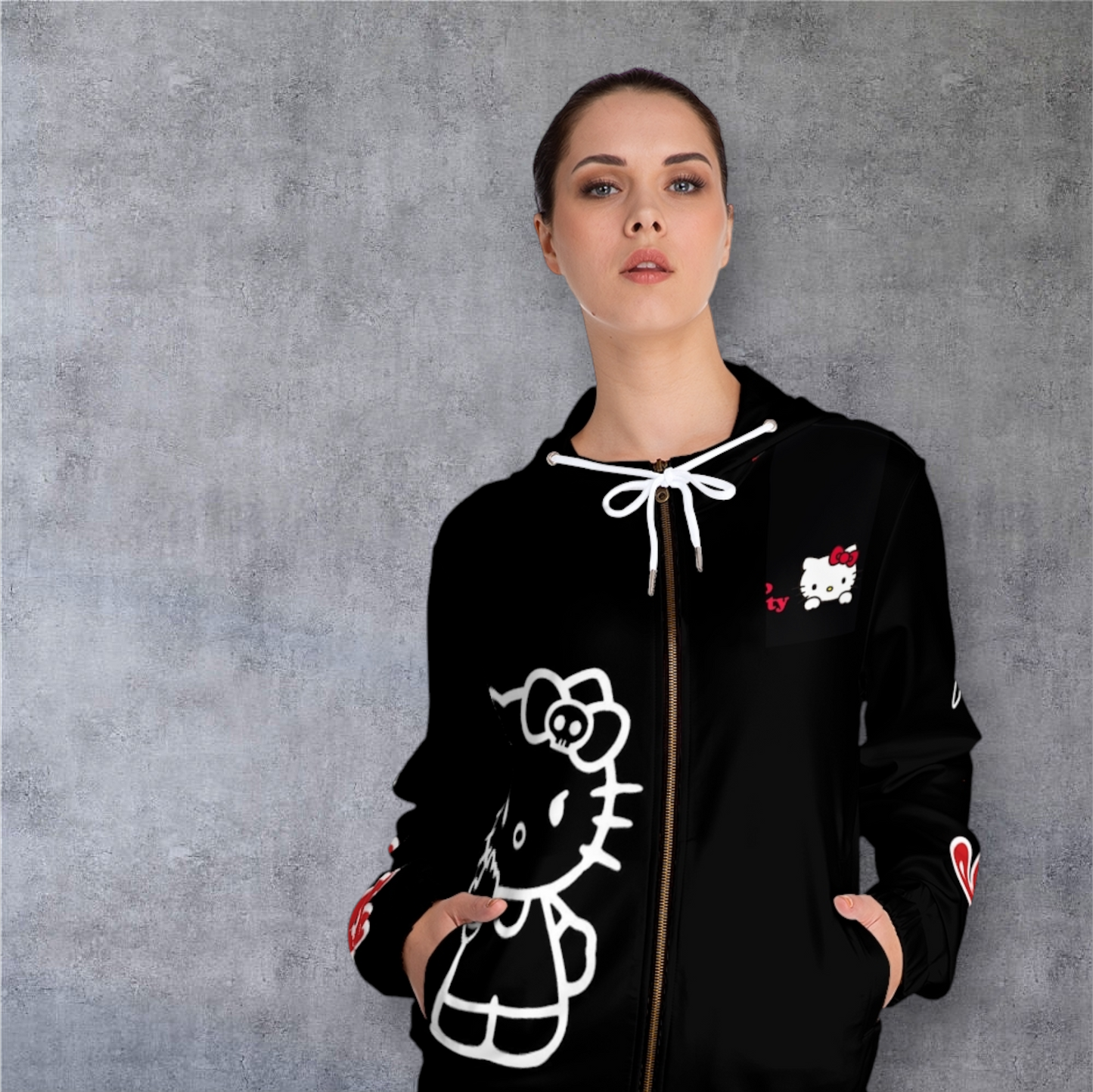 Hello Kitty "The Bay Area" Full-Zip Hoodie — Women's Graphic Zip-Up