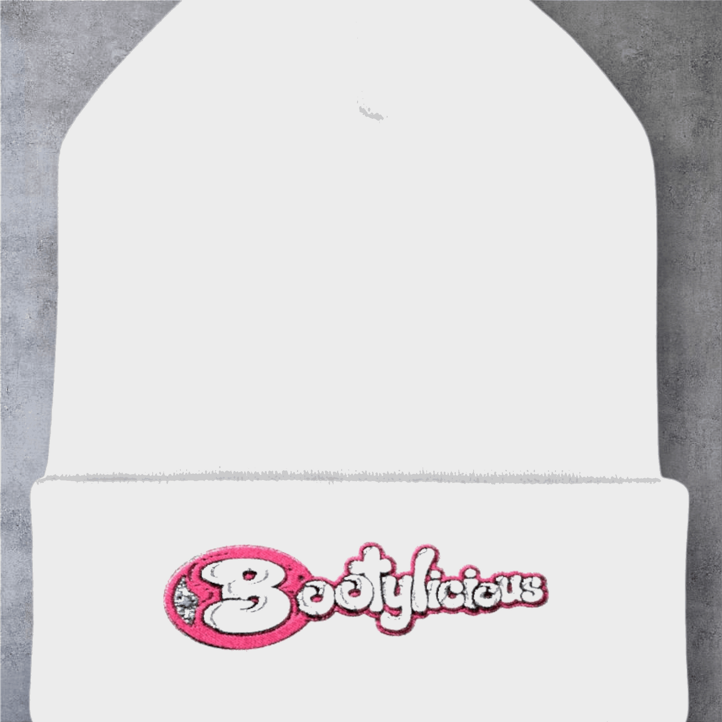 Embroidered 'Boojtious' Cuffed Beanie — Cute Pink Logo Winter Hat