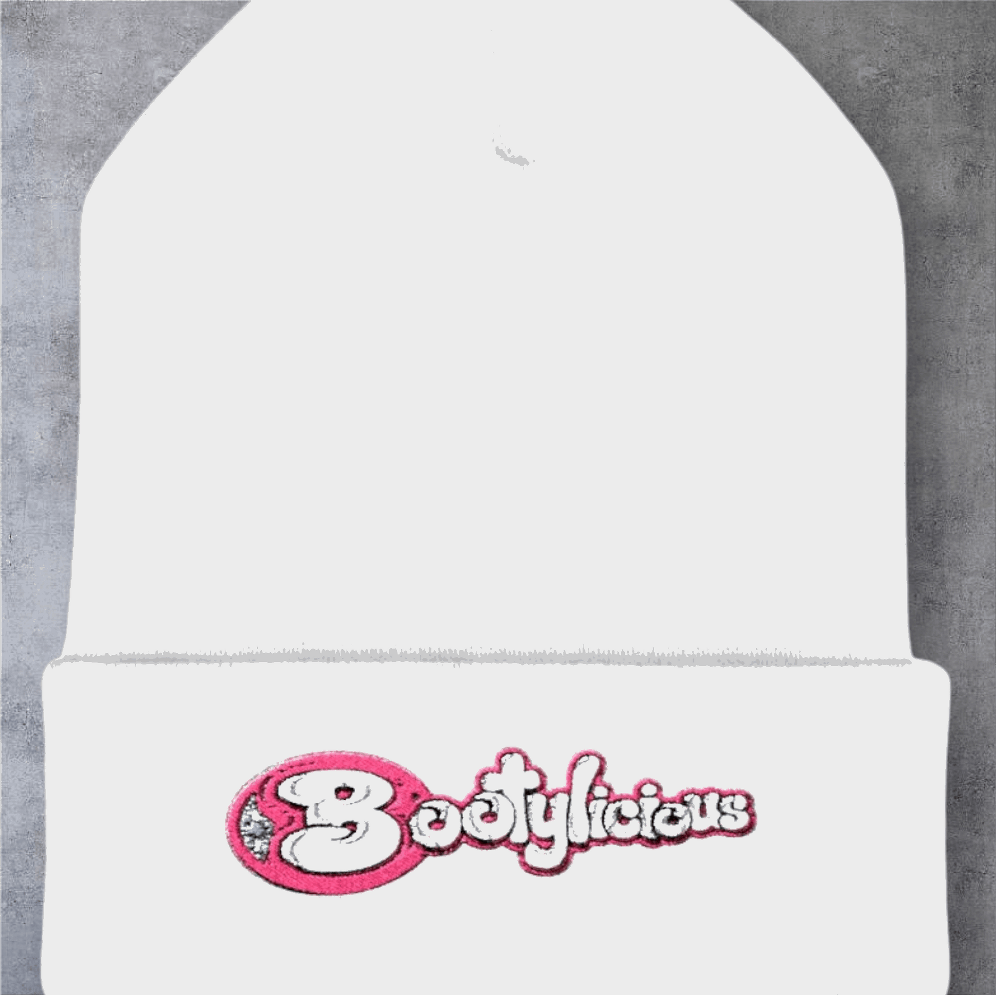 Embroidered 'Boojtious' Cuffed Beanie — Cute Pink Logo Winter Hat