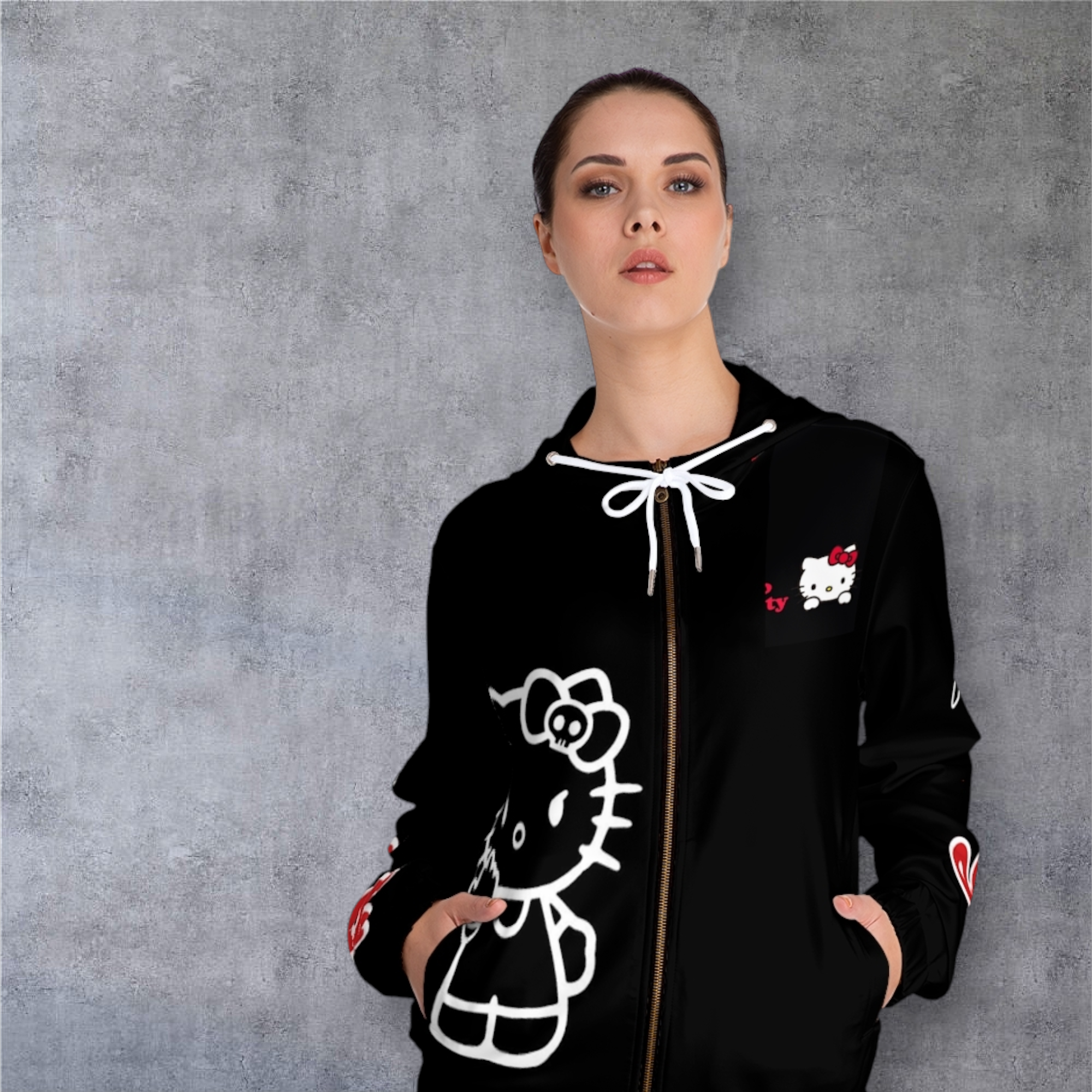 Hello Kitty "The Bay Area" Full-Zip Hoodie — Women's Graphic Zip-Up
