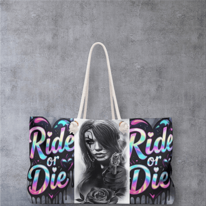 Ride or Die Weekender Bag — Gothic Pinup Travel Tote