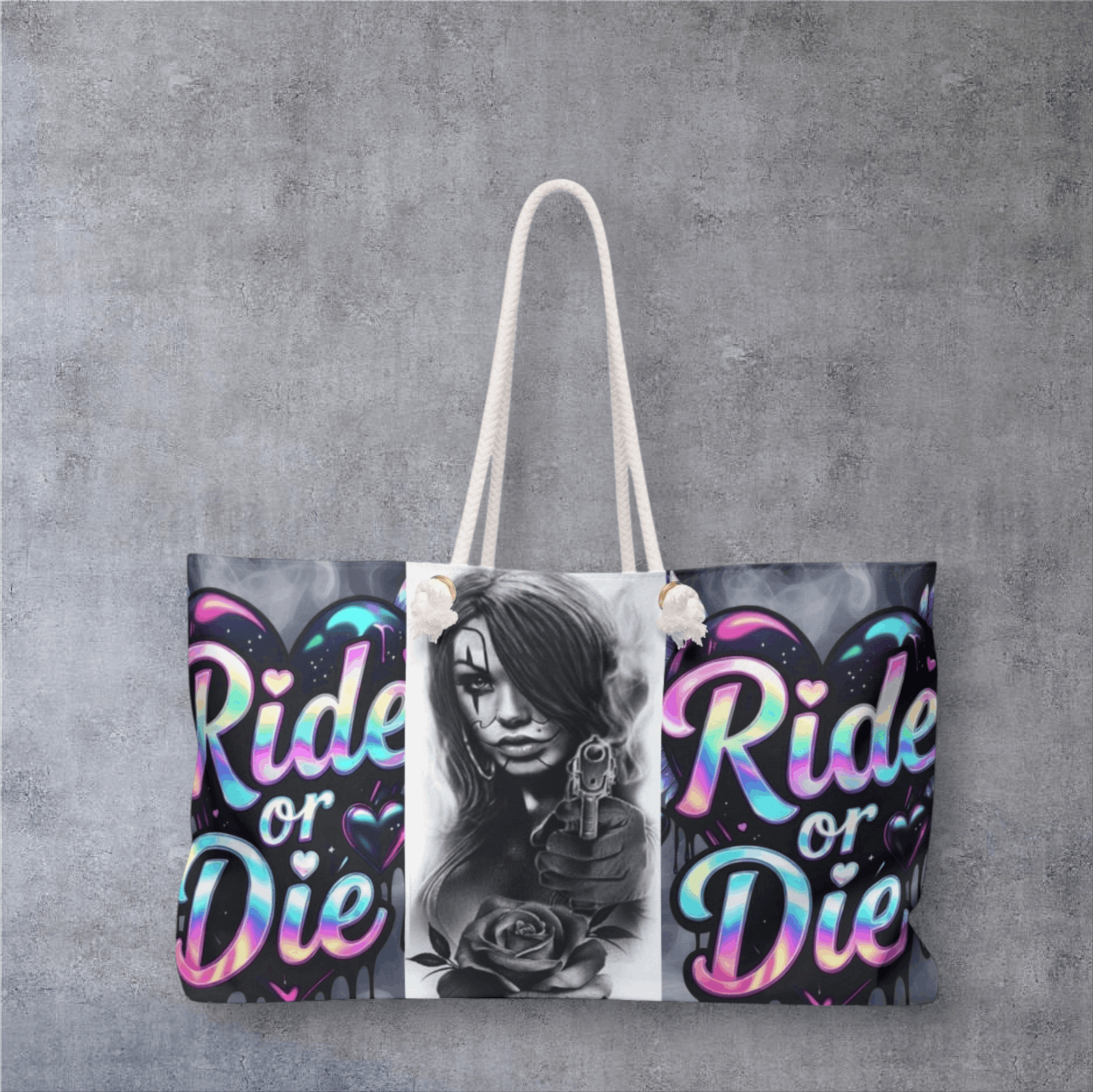 Ride or Die Weekender Bag — Gothic Pinup Travel Tote