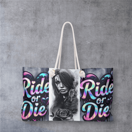 Ride or Die Weekender Bag — Gothic Pinup Travel Tote