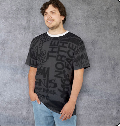 All-Over Black Graffiti Logo Tee