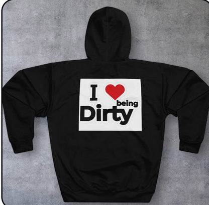 Graphic Hoodie — "Man Whore" Front & "I  being Dirty" Back Statement Pullover