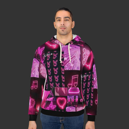 Neon Collage Hoodie — Pink Aesthetic "GIRL" Pullover