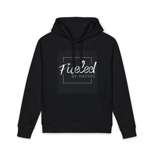 Fueled By Haters Hoodie — Minimal Square Graphic Organic Pullover