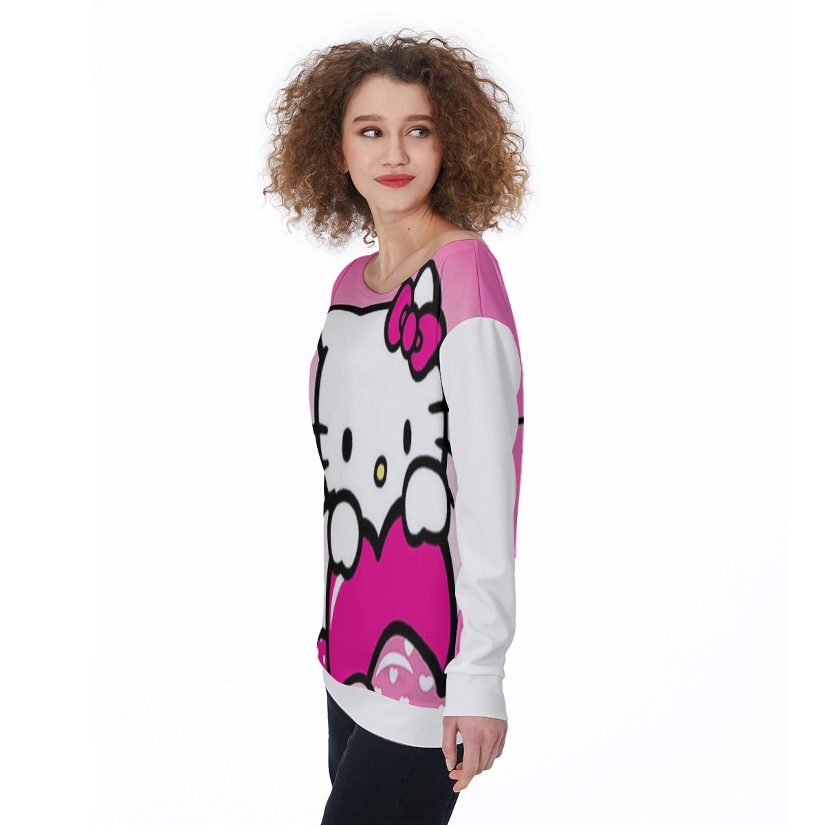 Cali Rich Off-Shoulder Sweatshirt - Bold All-Over Print