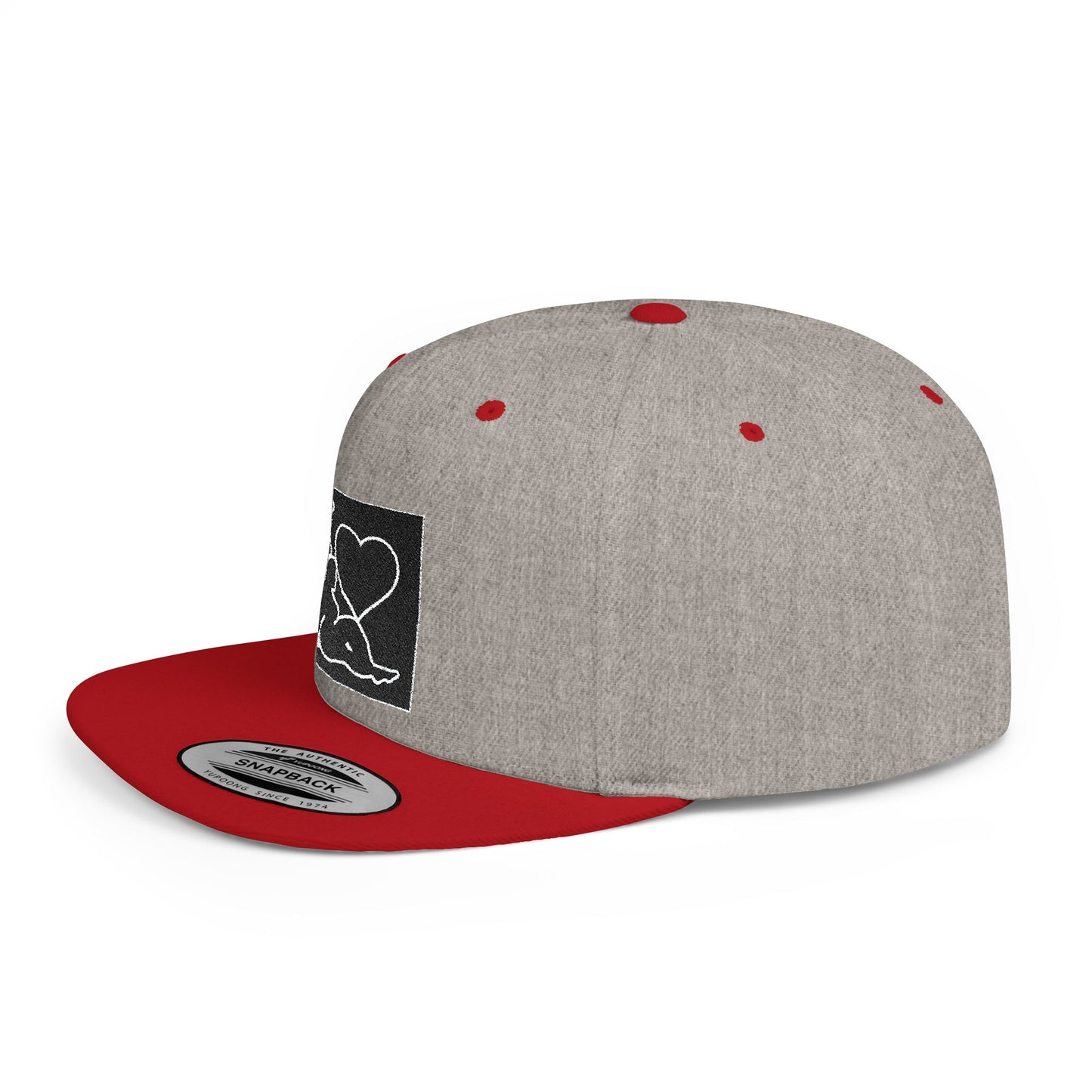 Snapback Hat — 'I  Ski' Retro Patch Flat Bill Cap