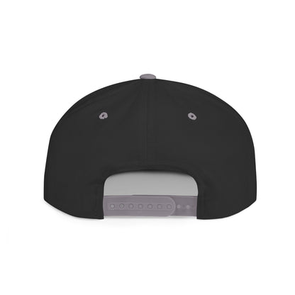 Flat Bill Snapback Hat — Minimal Handshake Logo Embroidered Cap