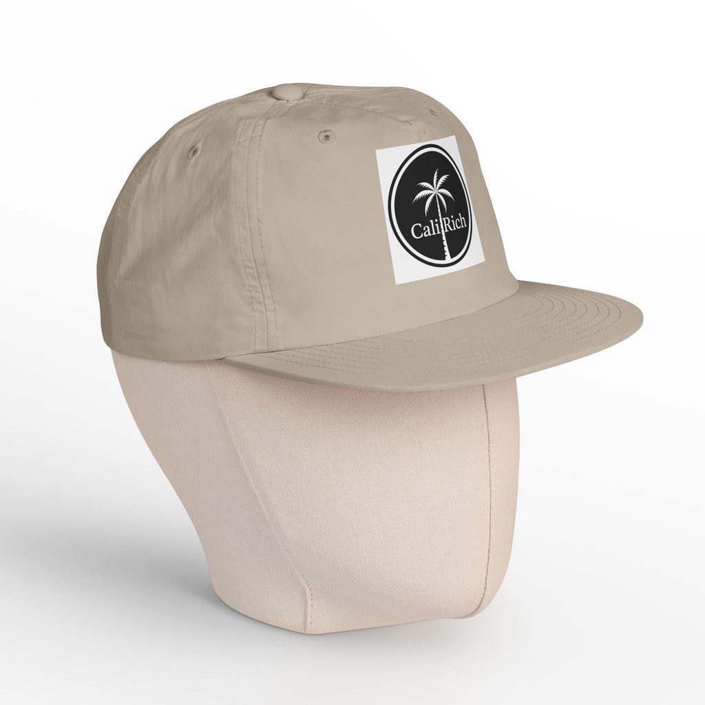 CaliRich Palm Logo Surf Cap — White Snapback Beach Hat