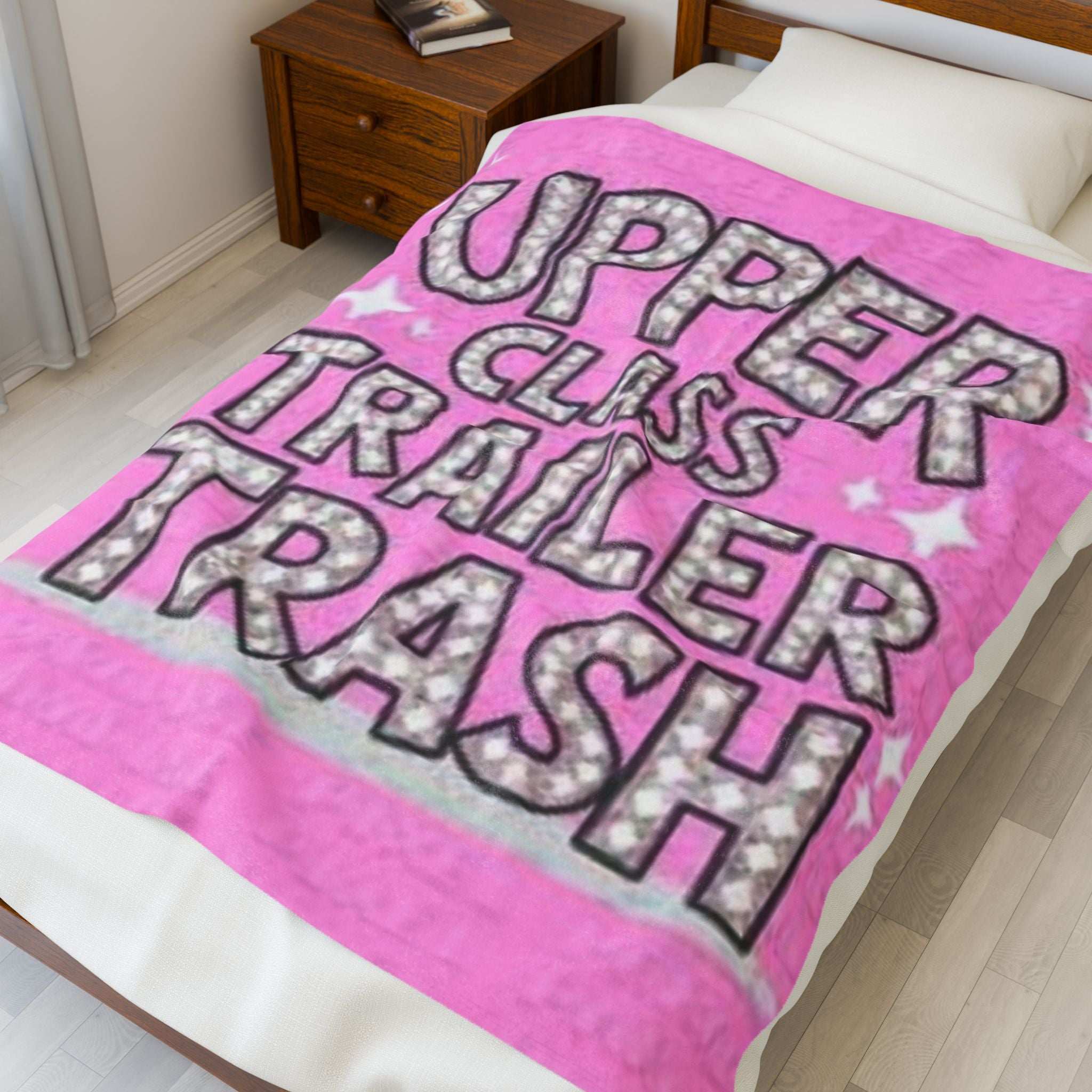 Upper Class Trailer Trash Velveteen Plush Blanket