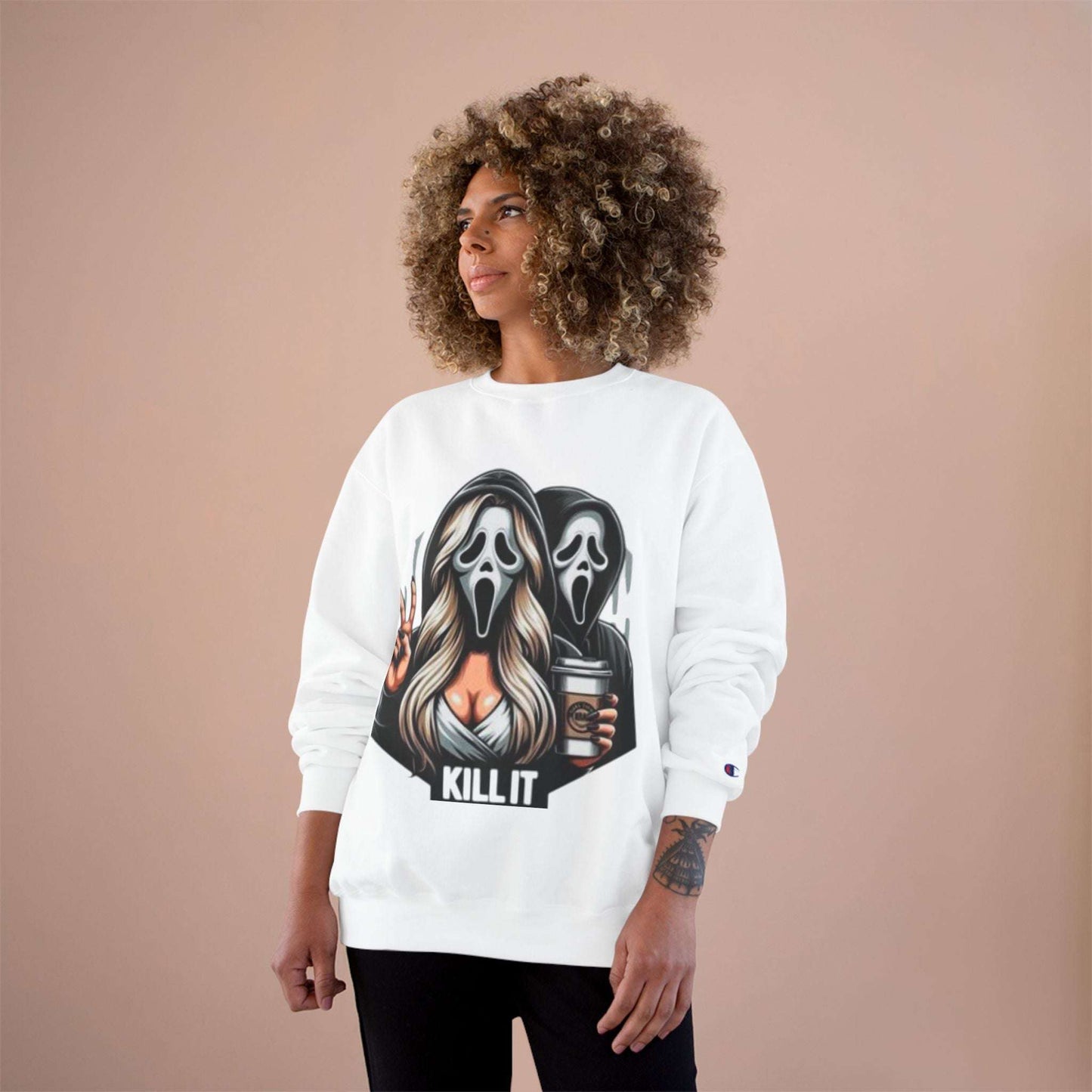 Chic Horror Sweatshirt - Halloween Apparel, Casual Wear, Graphic Hoodies, Trendy Fashion, Cozy Outfit