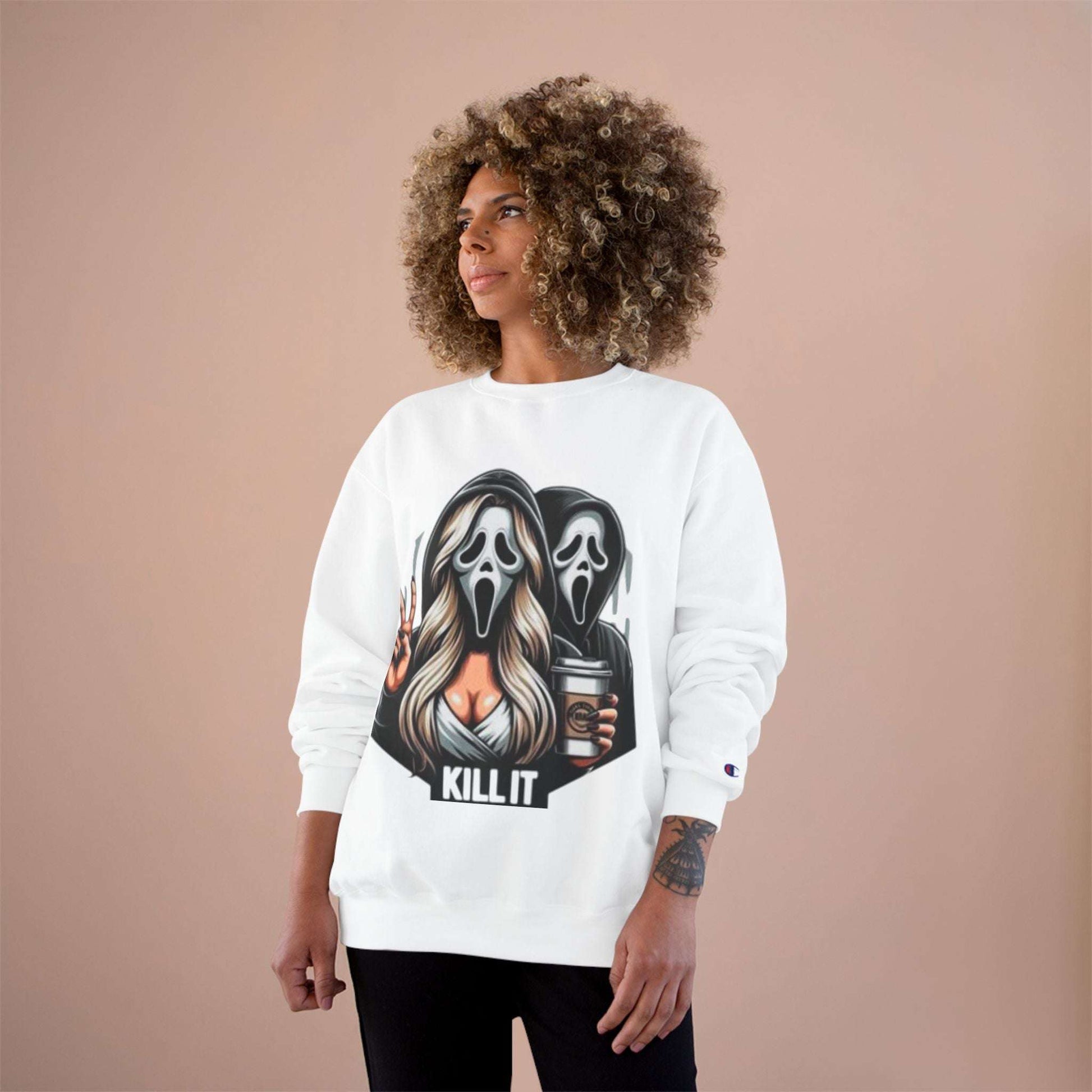 Chic Horror Sweatshirt - Halloween Apparel, Casual Wear, Graphic Hoodies, Trendy Fashion, Cozy Outfit