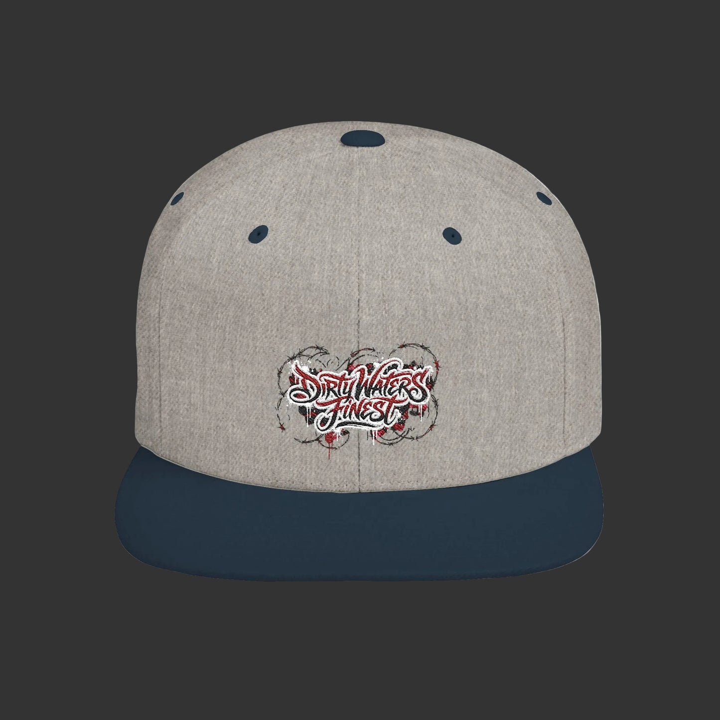 Flat Bill Snapback Hat —  Dirty waters Finest' Embroidered Streetwear Cap