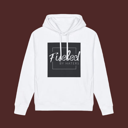 Fueled By Haters Hoodie — Minimal Square Graphic Organic Pullover