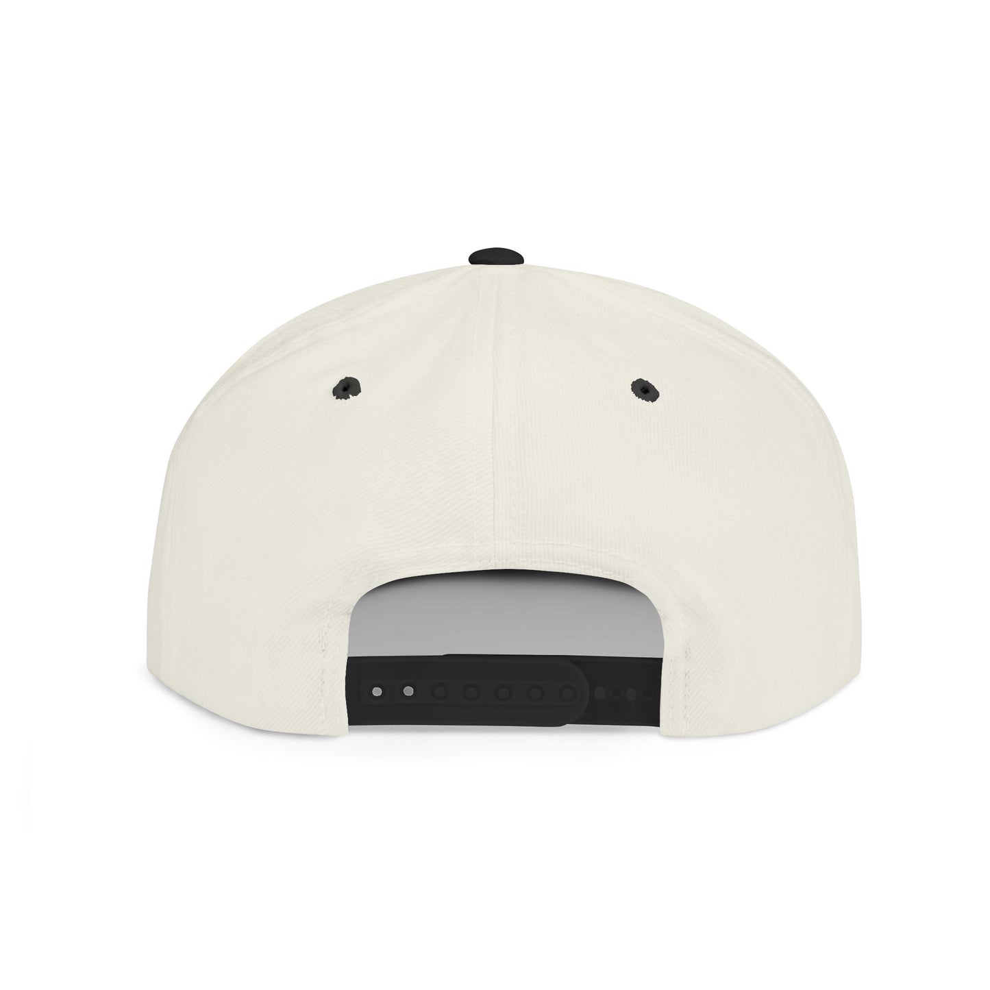 Flat Bill Snapback Hat — Minimal Handshake Logo Embroidered Cap