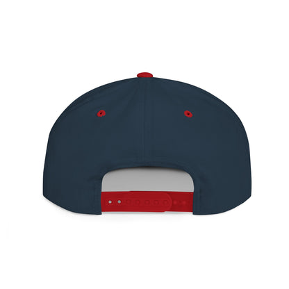 Flat Bill Snapback Hat — Minimal Handshake Logo Embroidered Cap