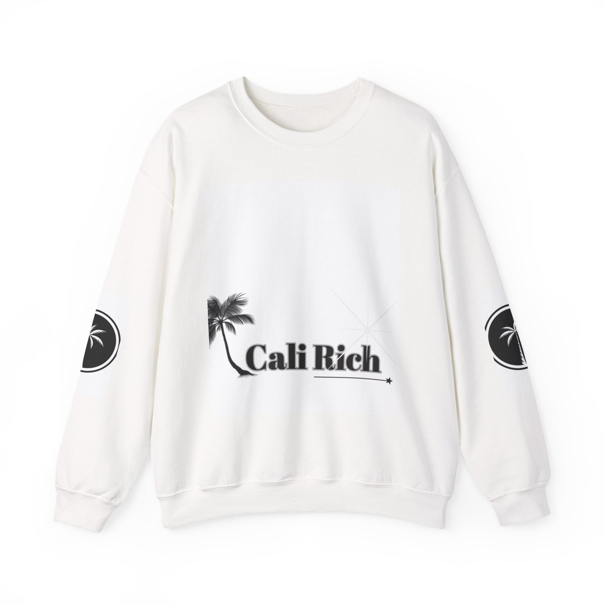 Grind Now Shine Later Sweatshirt  Cali Rich Crewneck  Motivational Streetwear with Palm Tree Logo