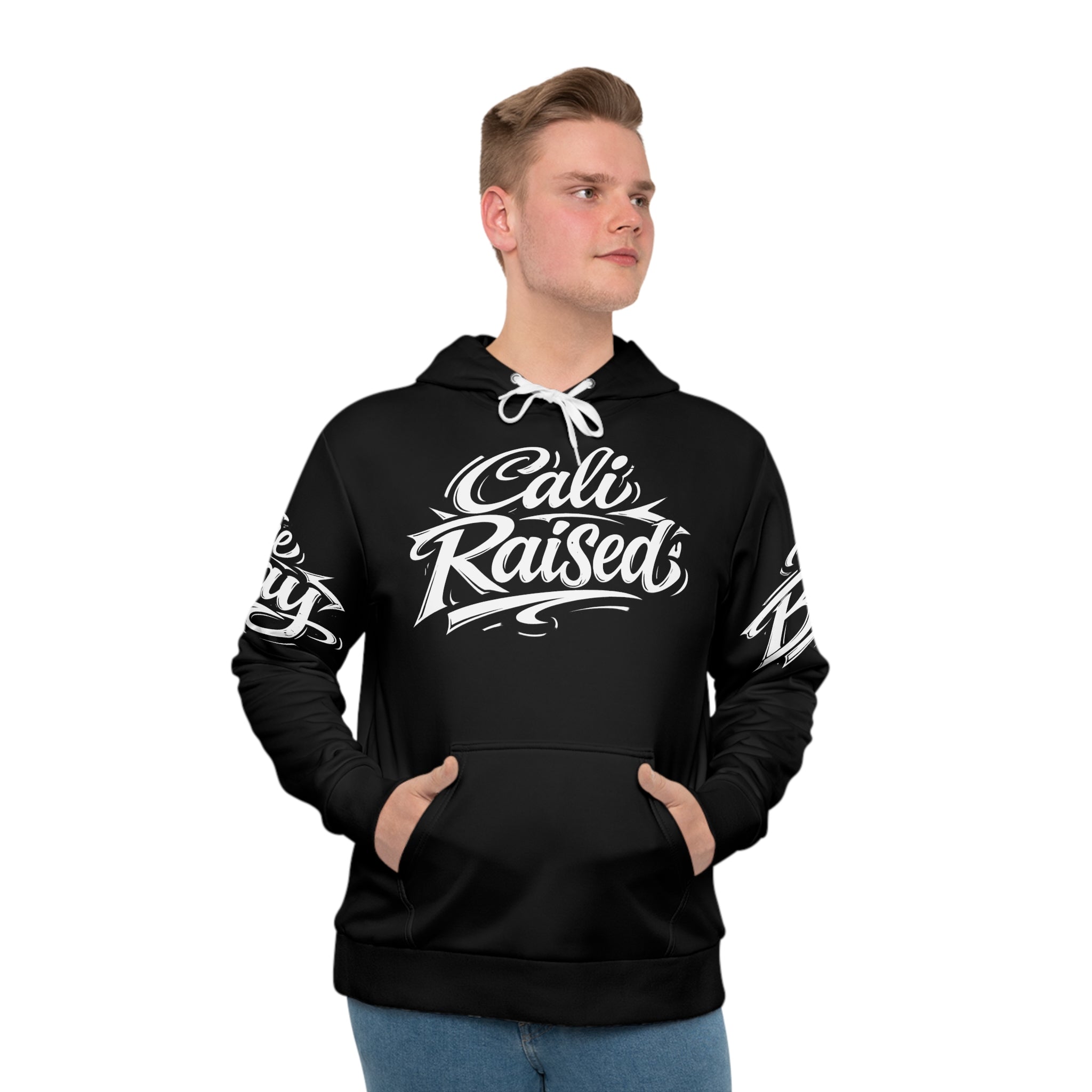 Cali Raised Red Graphic Hoodie — Tattooed Street Art Pullover