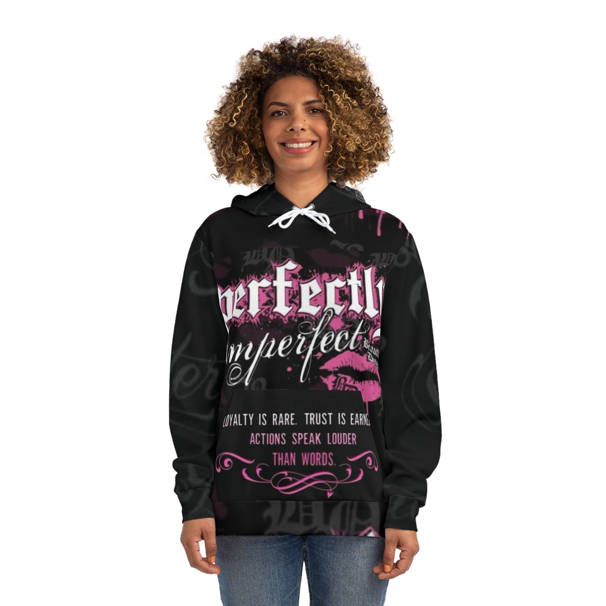 Perfectly Imperfect / Beautiful Disaster Hoodie — Feminine Goth Graphic Fashion Hoodie